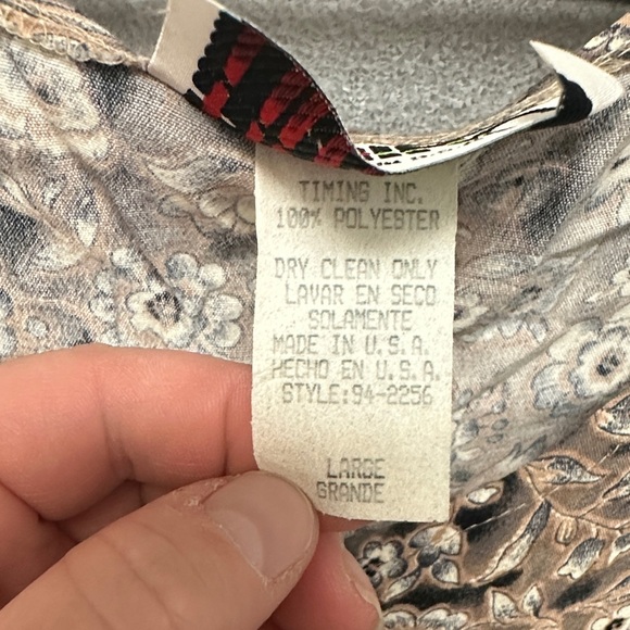 Timing Womens‎ Vintage Floral Tank Top Blouse Made in USA Retro Size large Y2K - Picture 4 of 8